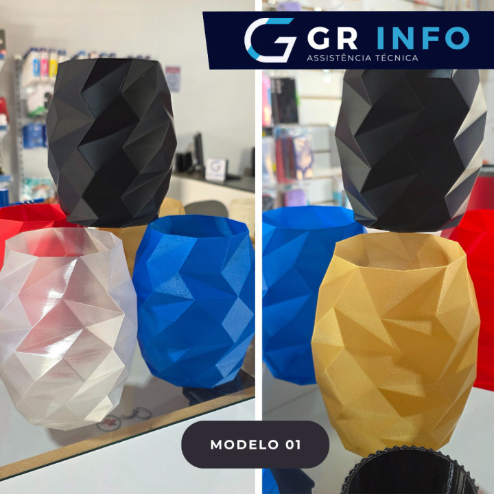 Vasos planters vasinhos impressos em 3D personalizáveis