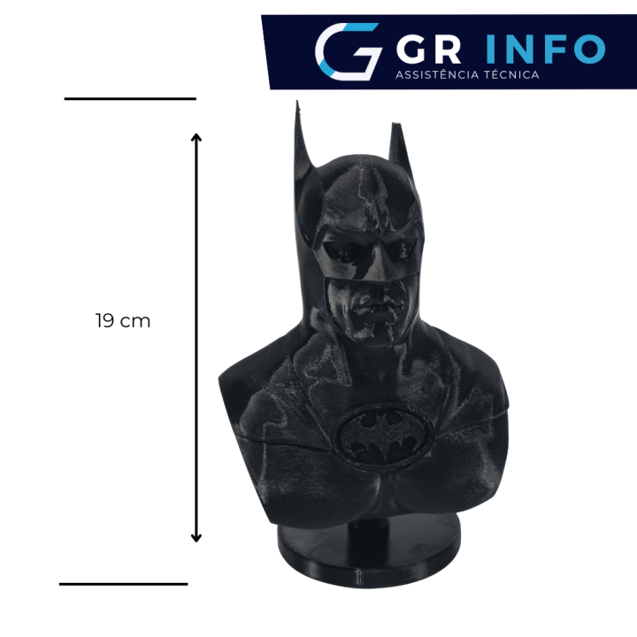 Busto Personagem Batman em Preto Brilhante ou Fosco