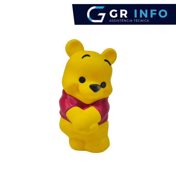 Personagem Ursinho Pooh lindo impresso em 3D